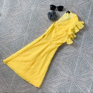 NEVER WORN lacy button-down yellow dress